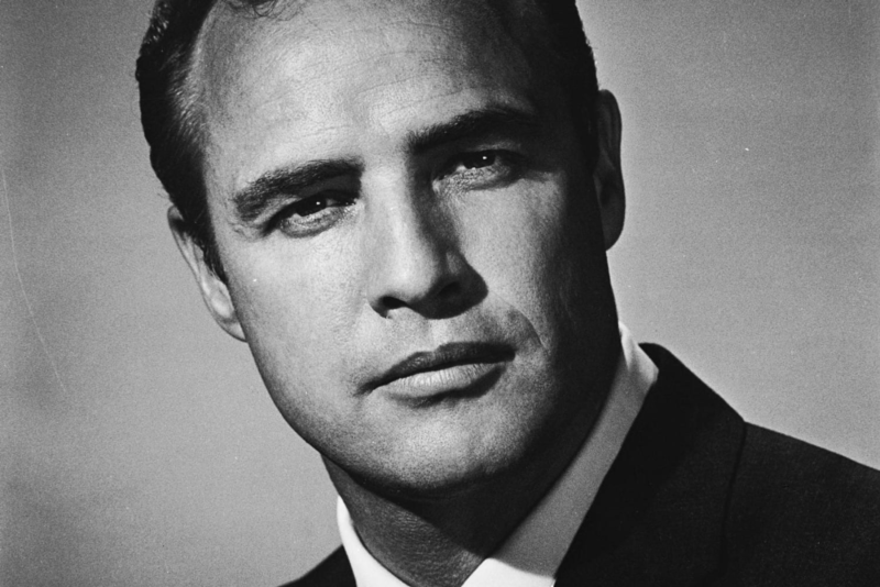 Black and white image of Marlon Brando